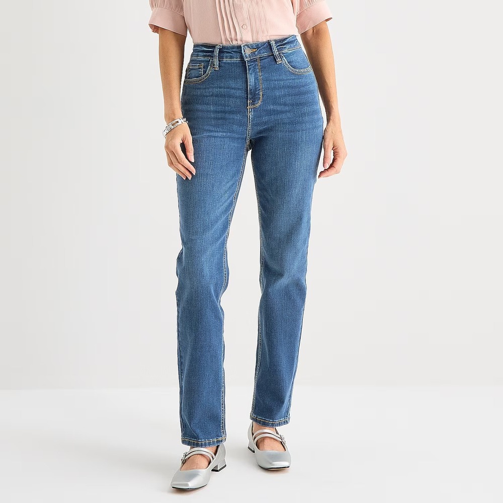 MSRP $54 Liz Claiborne Lana Womens 10 Kensington Wash High Rise Jean Straight